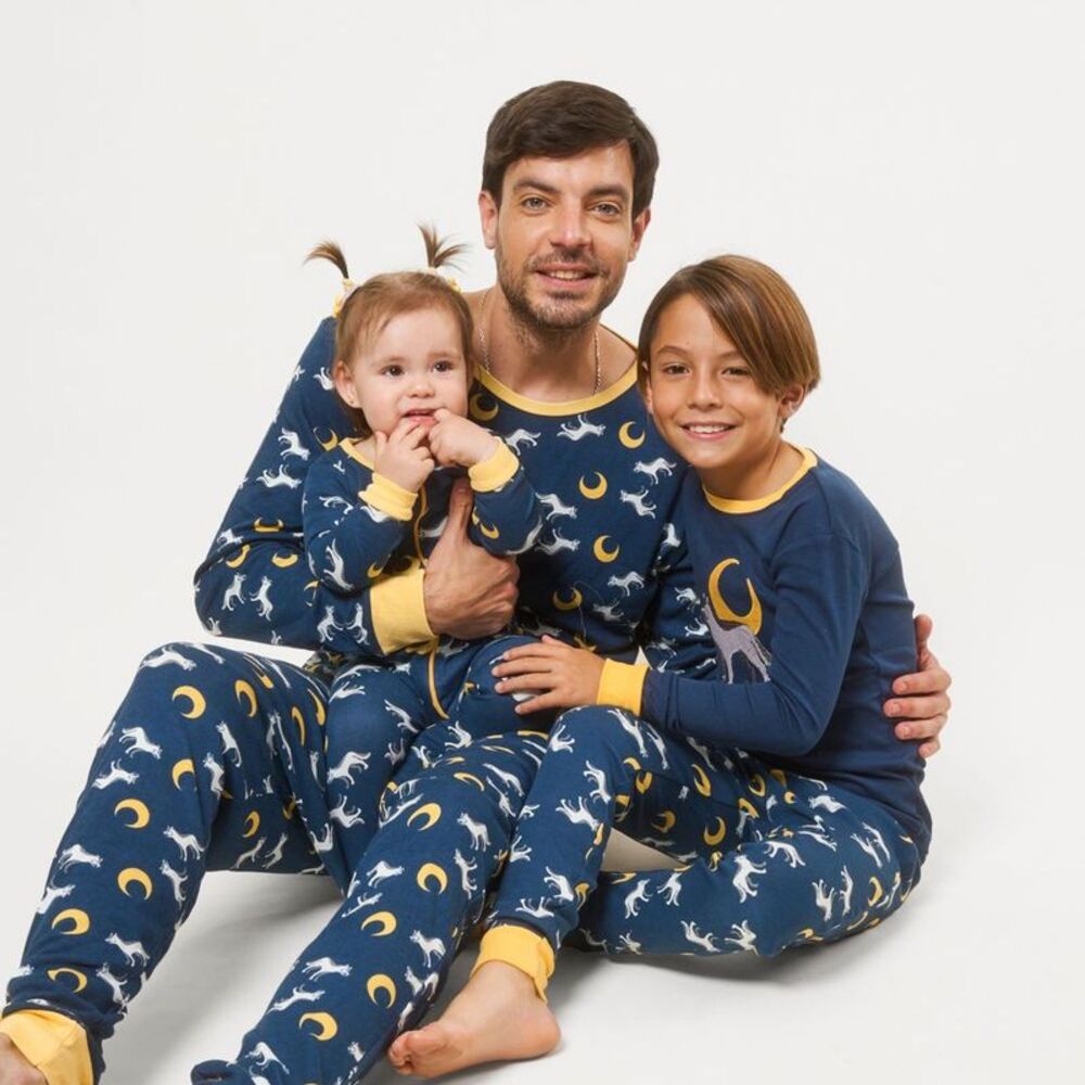 LEVERET -  Two Piece Cotton Pajamas Wolf 10 Blue